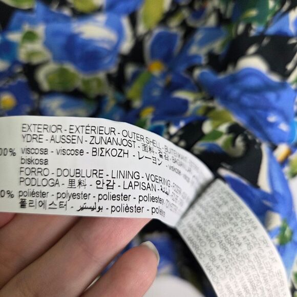 Zara Blue Floral Ruched Mini Skirt Size XS - Picture 7 of 7